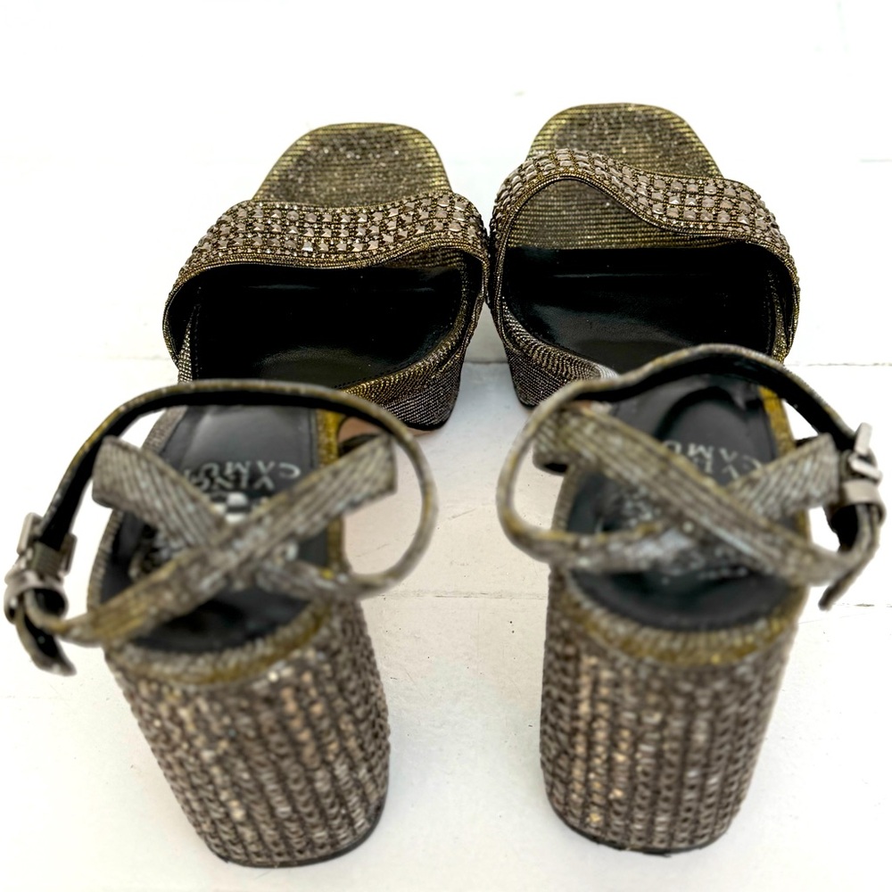 Vince Camuto Silver Heels with Embellished Strap - Picture 16 of 16